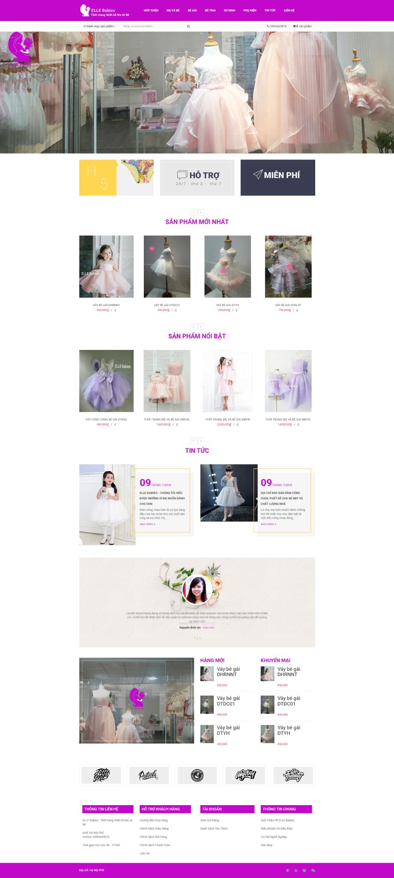 mẫu web mẹ và bé mb001