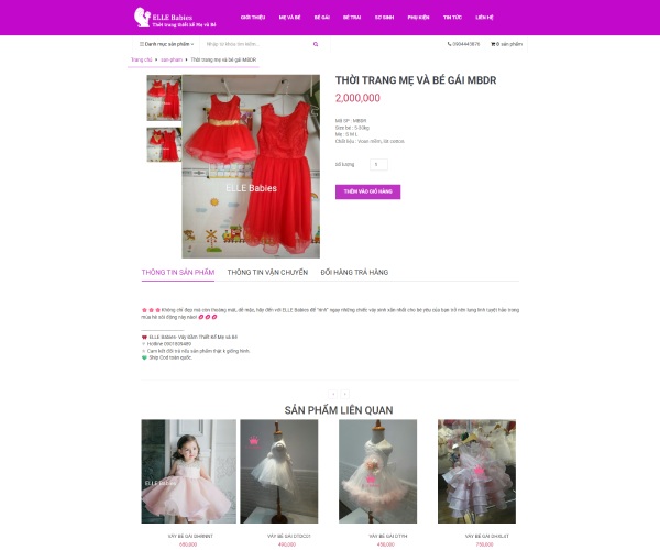 Mẫu web mẹ và bé mb001