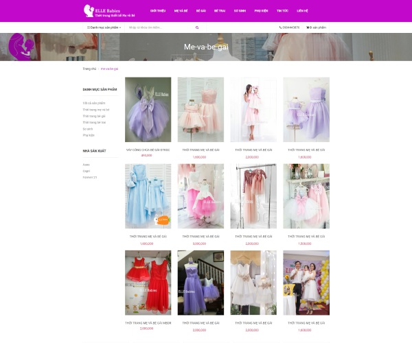 Mẫu web mẹ và bé mb001