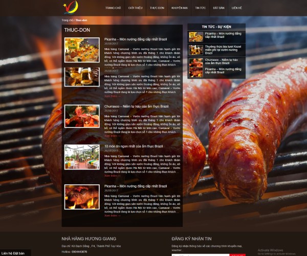 Mẫu web nhà hàng NH001