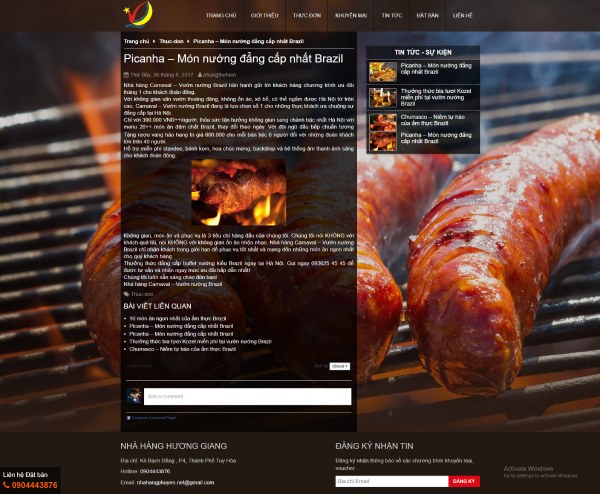 Mẫu web nhà hàng NH001