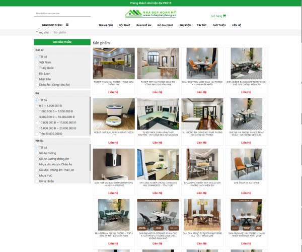Giao diện web nội thất gia dụng ntgd001