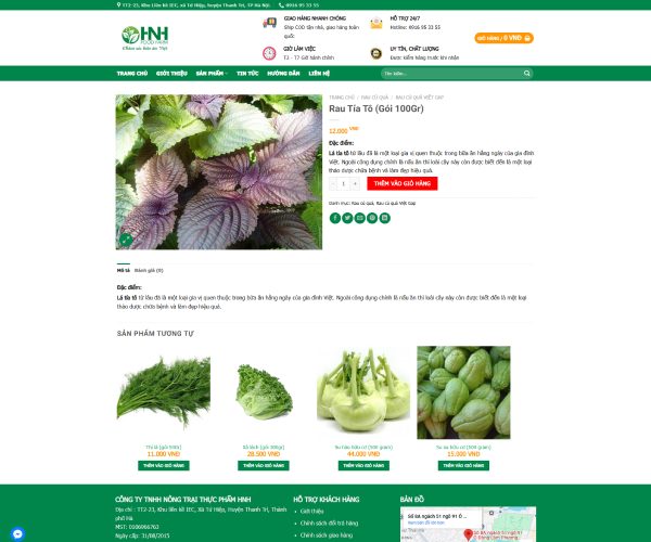 Mẫu web thực phẩm tp001