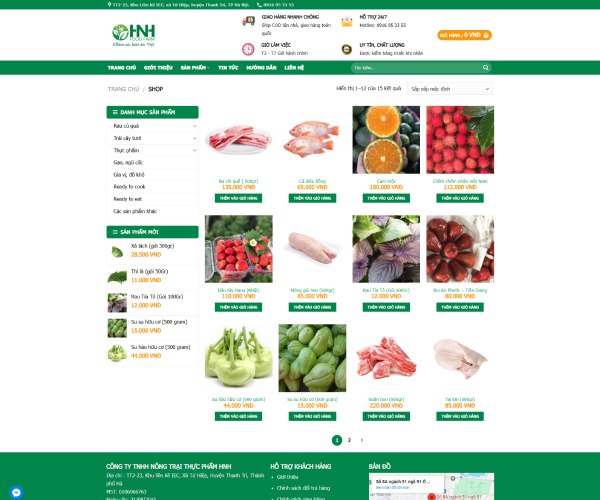 Mẫu web thực phẩm tp001