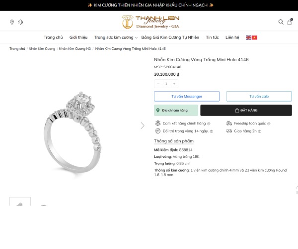 Mẫu website trang sức ts001