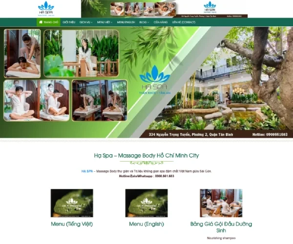 Mẫu web dịch vụ Spa sp002